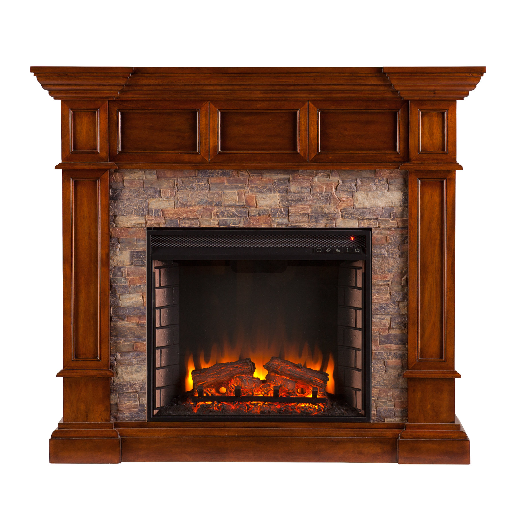 Kitsco Boyer Simulated Stone Convertible Electric Fireplace