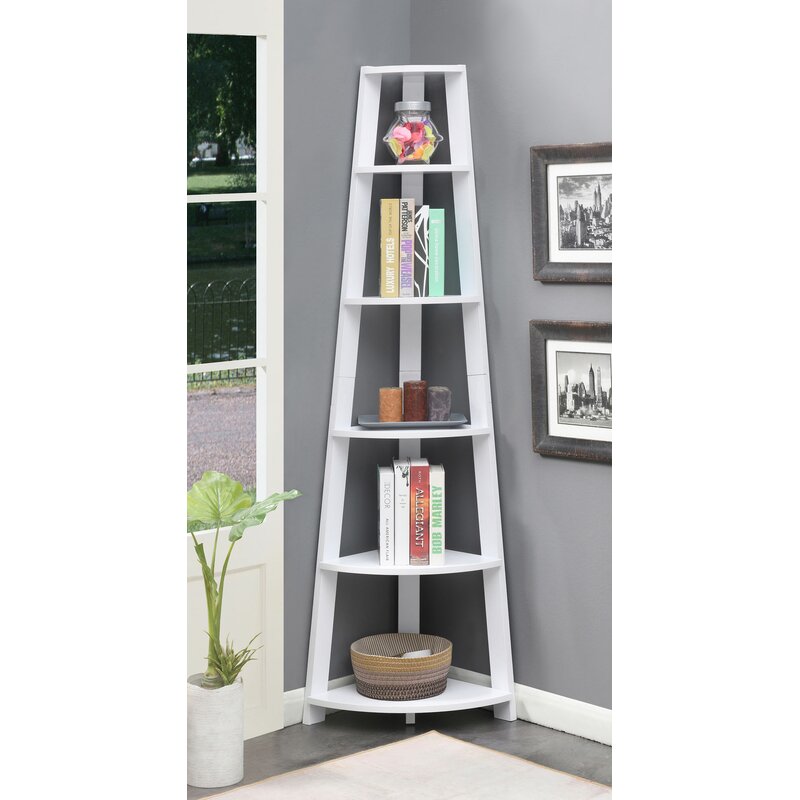 Ebern Designs Hubbard 5 Tier Corner Bookcase Reviews Wayfair
