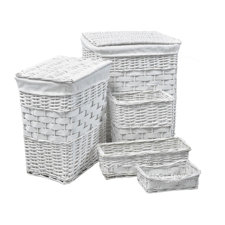 Wicker storage baskets