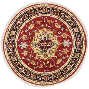 One-of-a-Kind Briggs Hand-Knotted Round Dark Copper Wool Area Rug