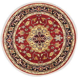 One-of-a-Kind Briggs Hand-Knotted Round Dark Copper Wool Area Rug