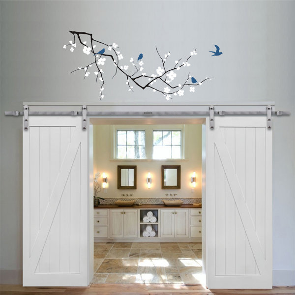 Double Stile and Rail Z Planked 2 Panel Interior Barn Door with Hardware by Verona Home Design