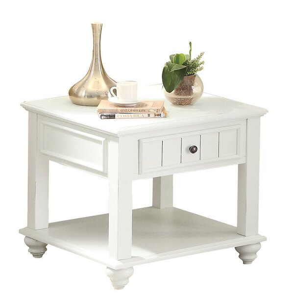 Collin Bottom Shelf Wooden End Table With Storage By Highland Dunes