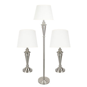 Peterson 3 Piece Table and Floor Lamp Set