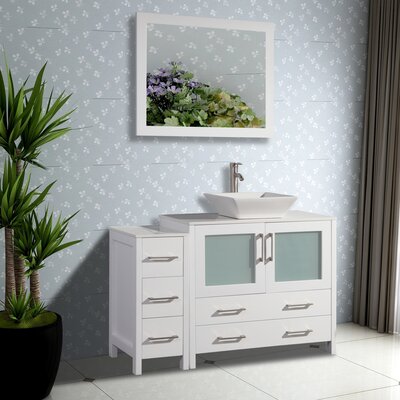 Karson 36 Single Bathroom Vanity Wade Logan Base Finish White