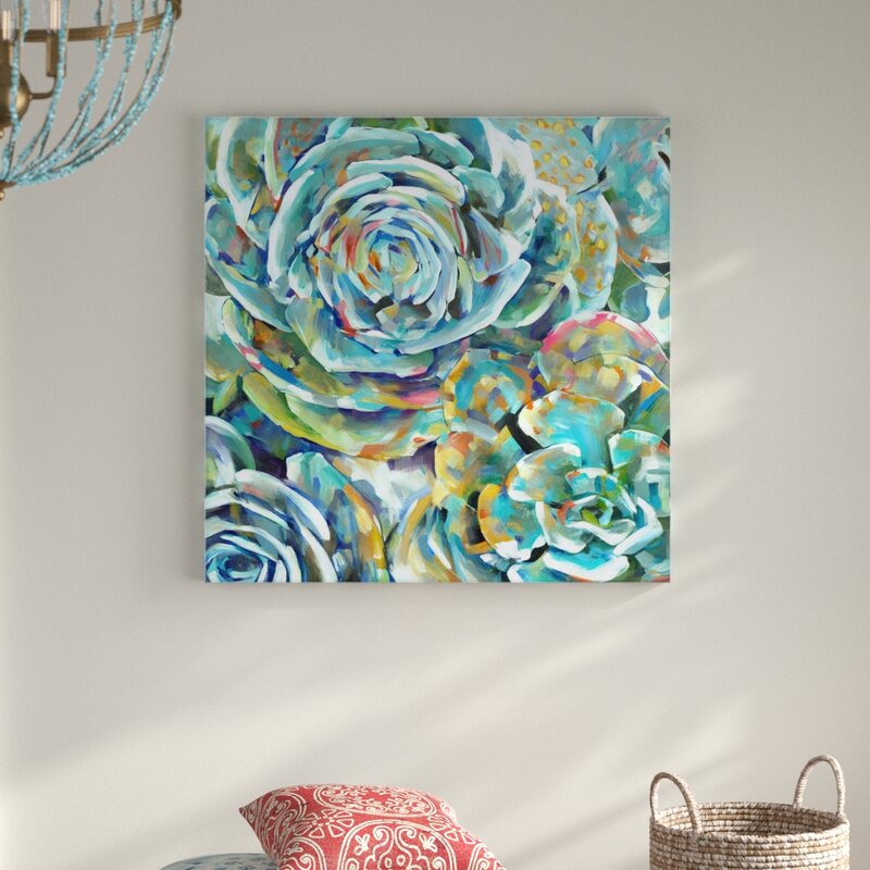 'Desert Bloom Soft' Watercolor Painting Print on Wrapped Canvas
