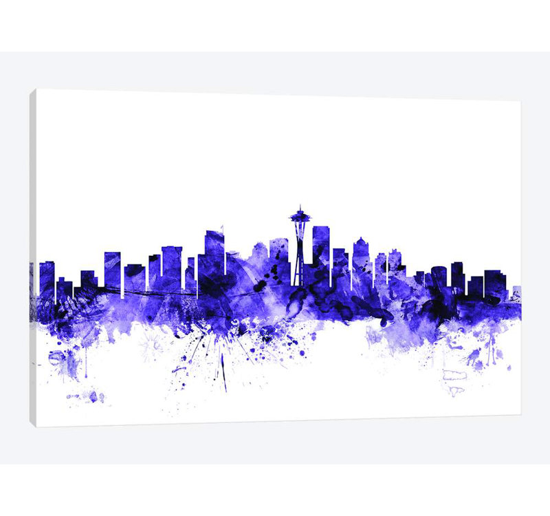 East Urban Home Seattle Washington Skyline By Michael Tompsett Graphic Art Print On Wrapped Canvas Wayfair This is an open edition print by the artist michael tompsett. wayfair