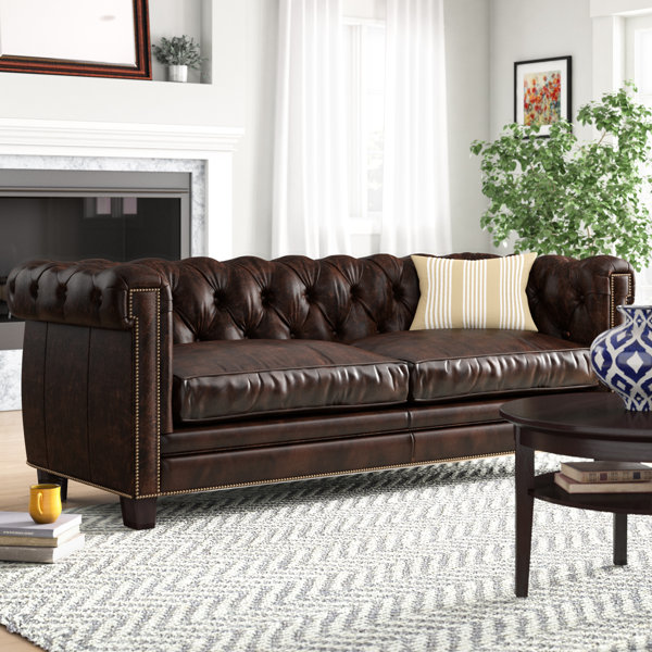 Broyhill Leather Stationary Sofa Wayfair