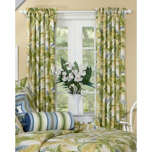 Cayman Nature/Floral Semi-Sheer Rod Pocket Curtain Panels (Set of 2)