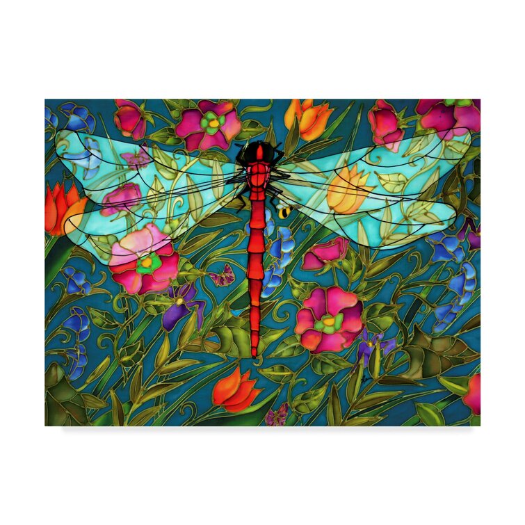 Trademark Art Holly Carr Red Dragonfly by Holly Carr - Print on Canvas ...