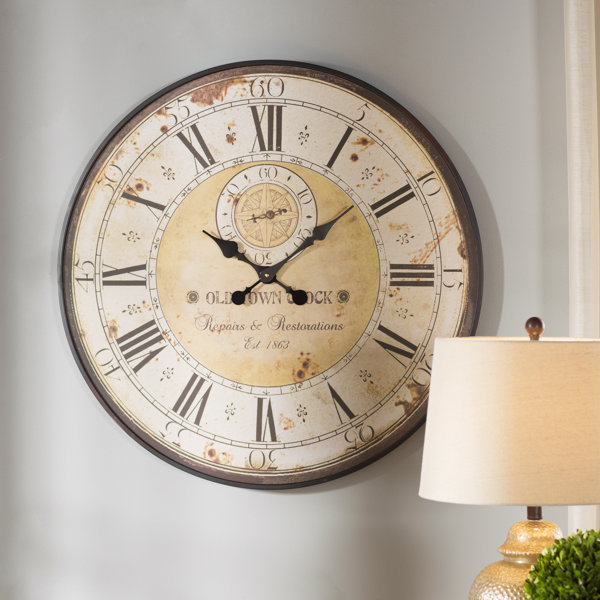 Oversized 31.5 Round Metal Wall Clock by Darby Home Co