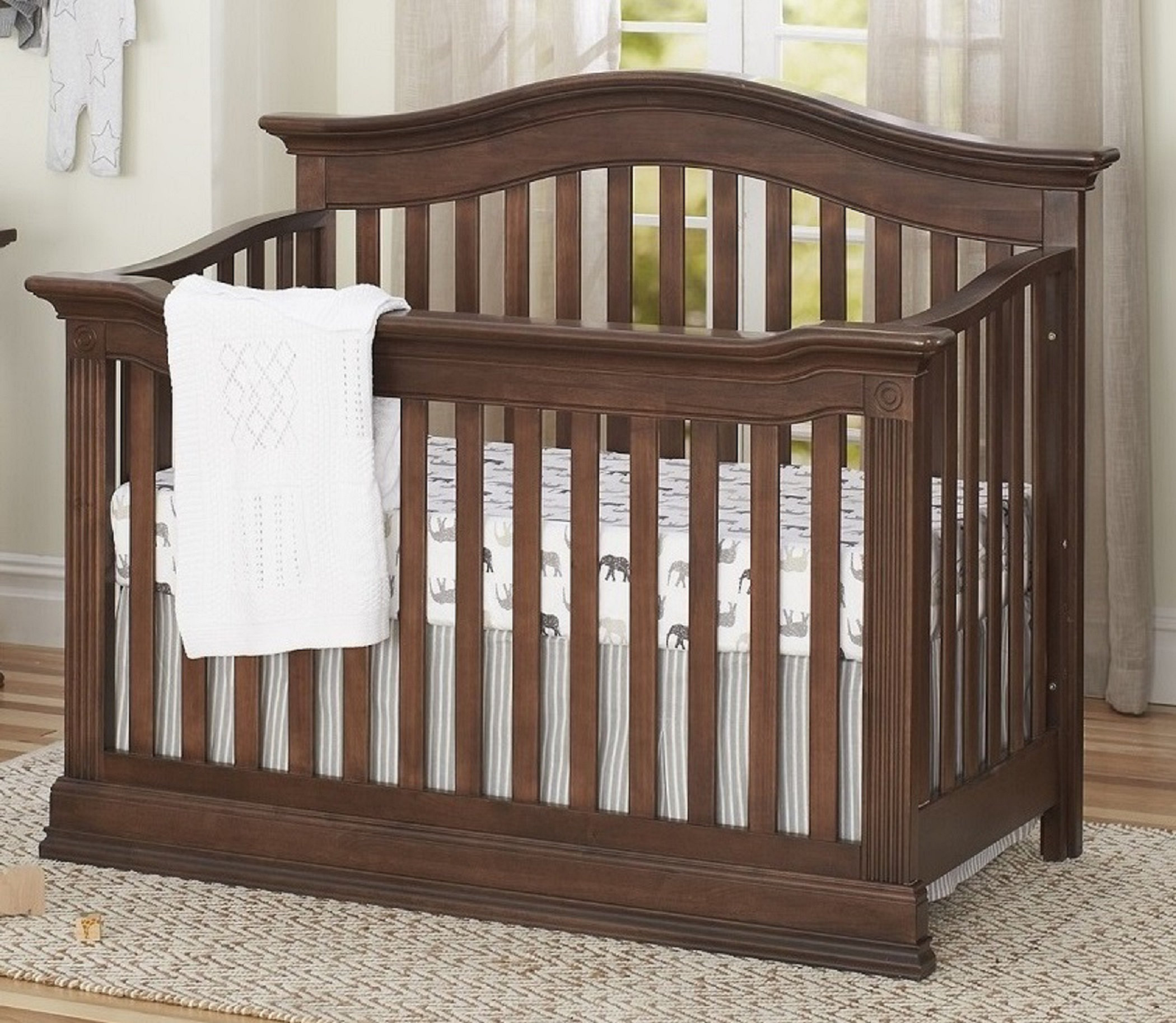 brown wood crib