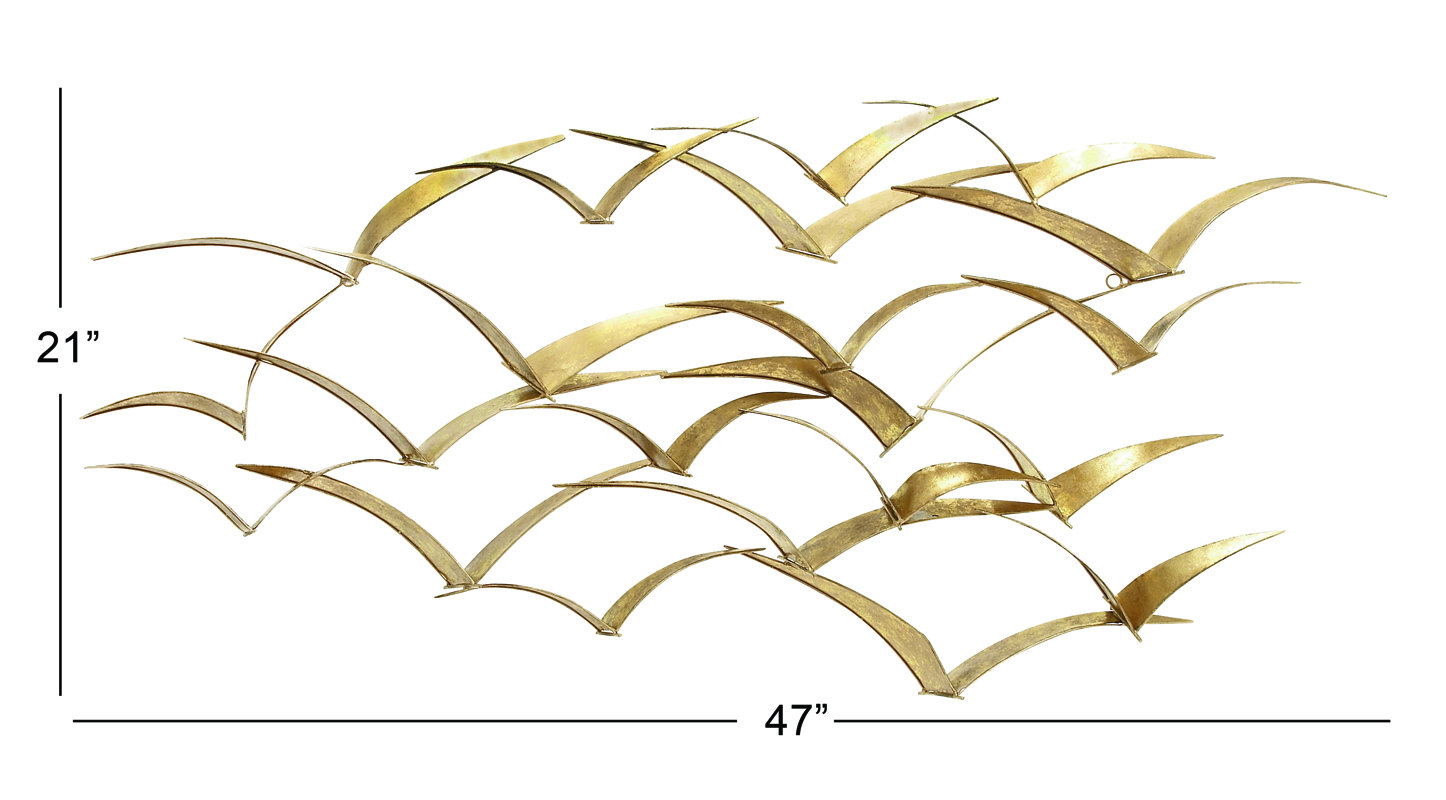 Beachcrest Home Beautiful Patterned Metal Flocking Birds Wall Decor