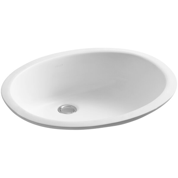 Caxton Ceramic Oval Undermount Bathroom Sink with Overflow by Kohler