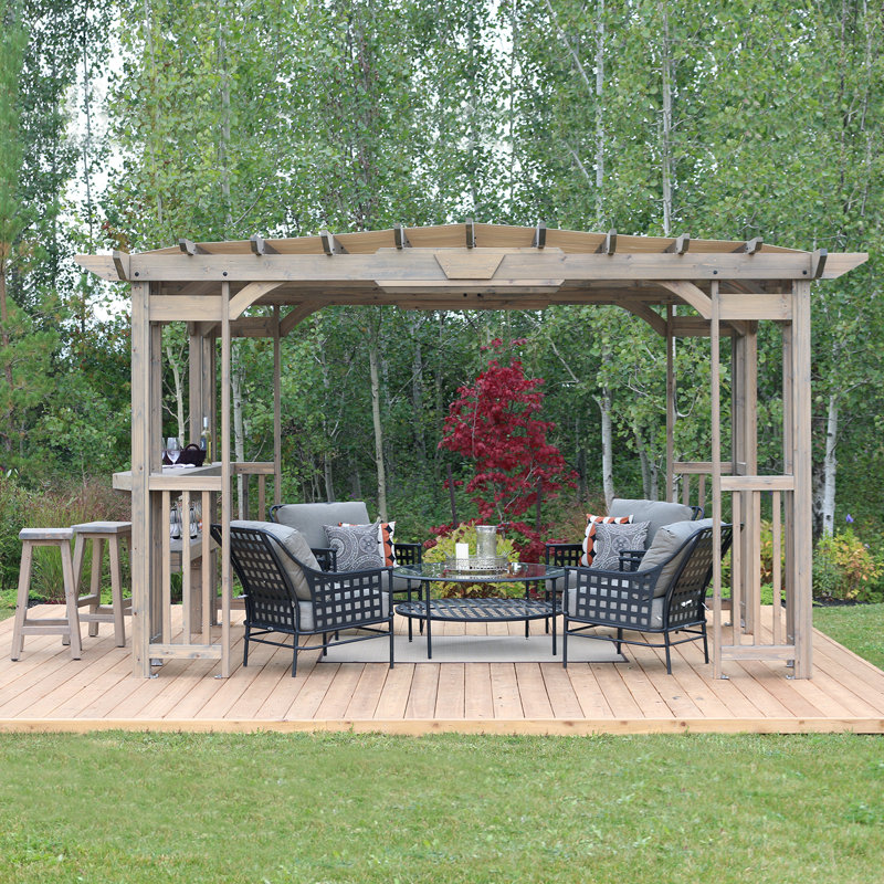 Yardistry Madison 14 Ft W X 10 Ft D Solid Wood Pergola Reviews Wayfair