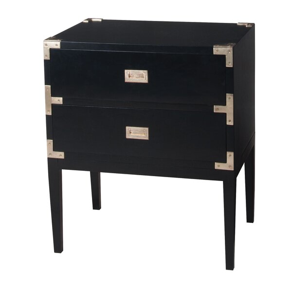 Black Wood Grain 2 Drawer Accent Chest By Everly Quinn