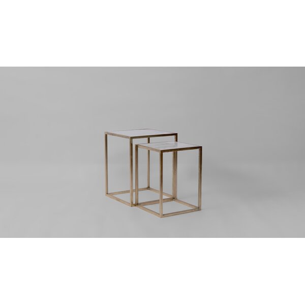 Annora Marble And Brass Square Nesting Tables By Mercer41