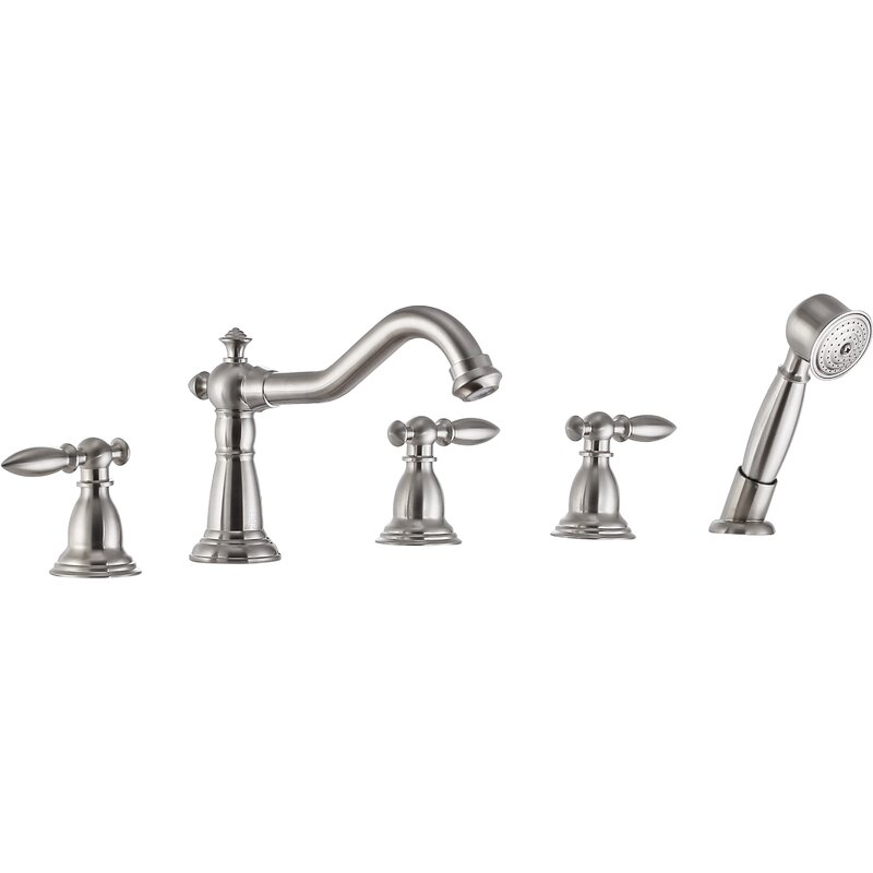 Anzzi Patriarch Double Handle Deck Mounted Roman Tub Faucet With