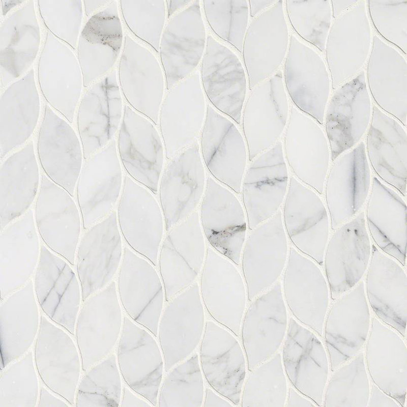 Msi Calacatta Blanco Pattern Polished Marble Mosaic Tile In White Calacatta Blanco Pattern Polished Marble Mosaic Tile In White