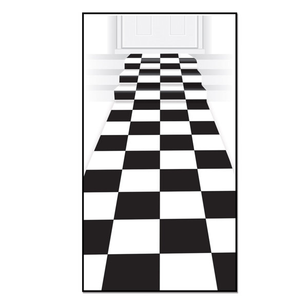 Checkered Black/White Area Rug by The Holiday Aisle