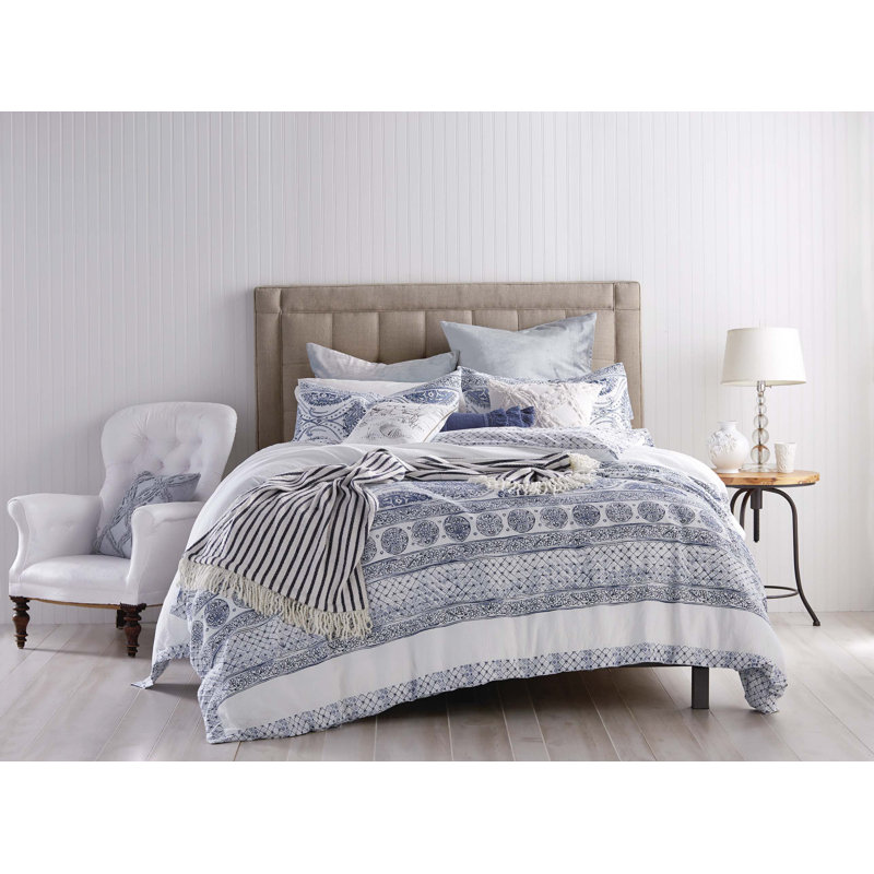 Herringbone Woven 100/% Cotton Flannel Duvet Cover Bedding Set Single Double King