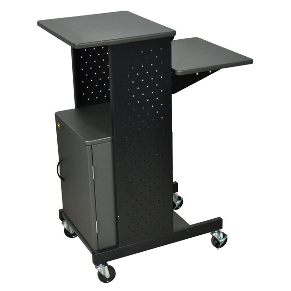 Presentation Station AV Cart with Cabinet by Luxor