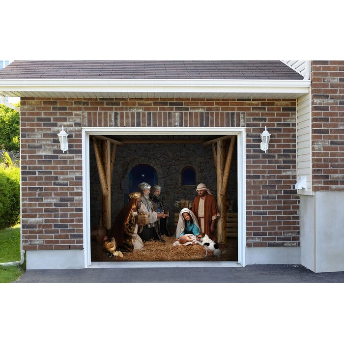 Christmas Nativity Scene Garage Door Mural