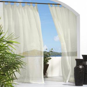 Bayport Appleton Solid Sheer Outdoor Tab Top Single Curtain Panel