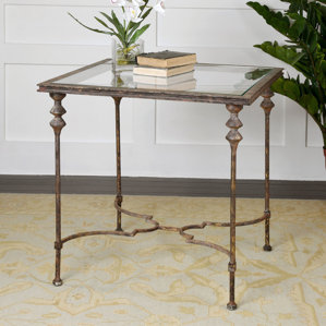 Barkhampstead Glass End Table by Fleur De Lis Living