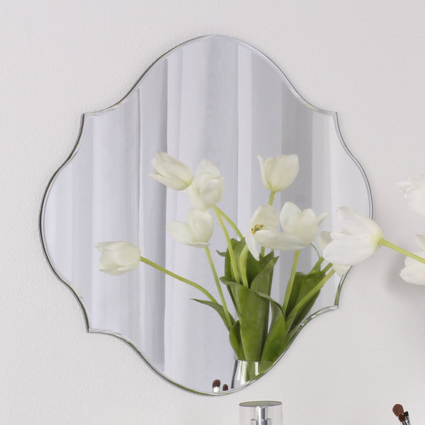 Dsov Reign Frameless Oval Scalloped Beveled Wall Mirror