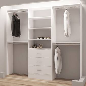 Closet Organizers Idesign Modular Storage Closet System 4 Shelves 4 Drawers Free Standing 2 Rods Laborsrb Com