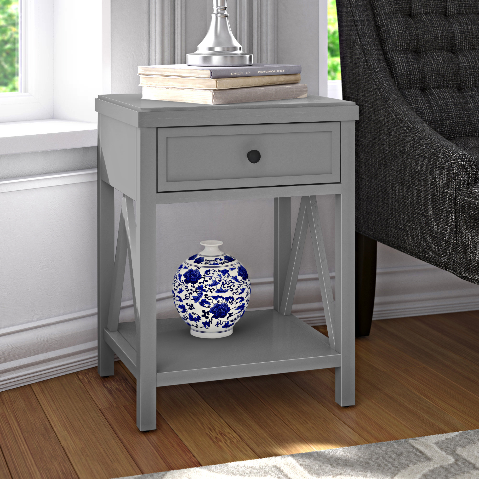 Leen 9 - Drawer Nightstand in White Leen 9 - Drawer Nightstand in White