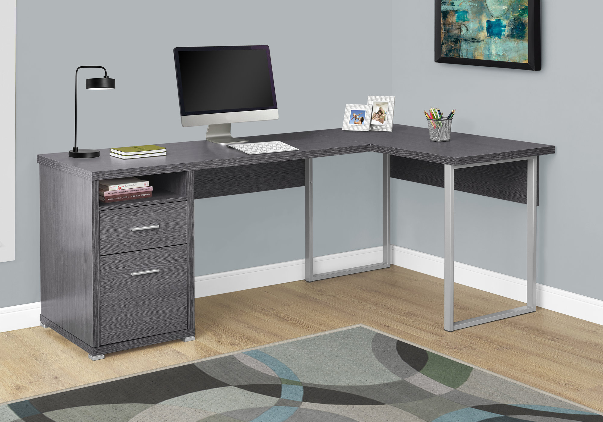 Laude Run Darcio 2 Drawer L Shape Corner Desk Reviews Wayfair Darcio 2 Drawer L Shape Corner Desk