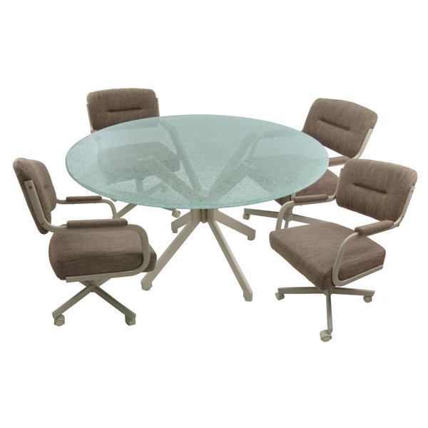 #2 Pinank Caster 5 Piece Dining Set By Ebern Designs Spacial Price