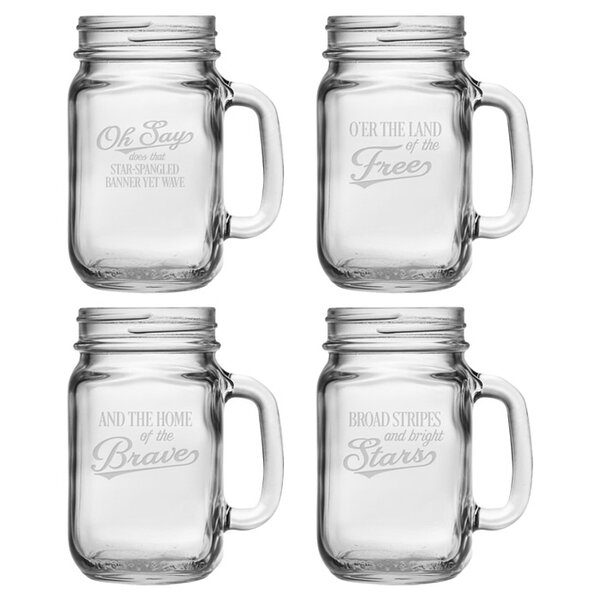 Star Spangled Drinking Jar (Set of 4) by Susquehanna Glass