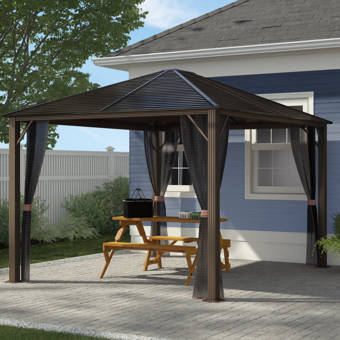 Outsunny 12 Ft W X 10 Ft D Steel Patio Gazebo Canopy Reviews Wayfair