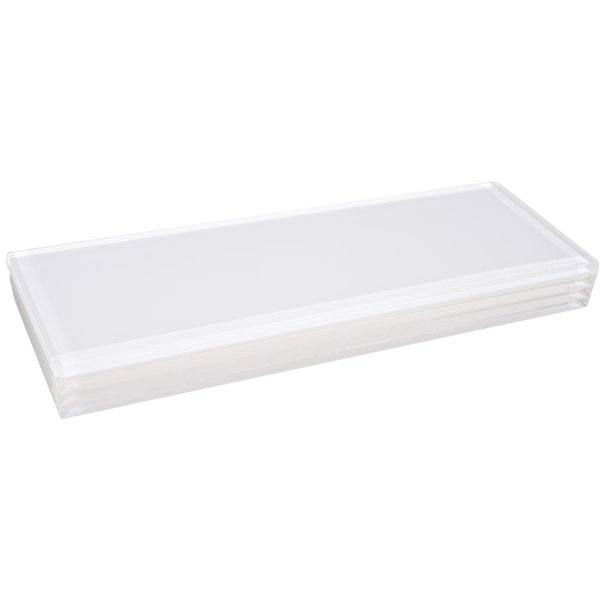 Premium Series Individual 4 x 12 Glass Subway Tile in White by WS Tiles