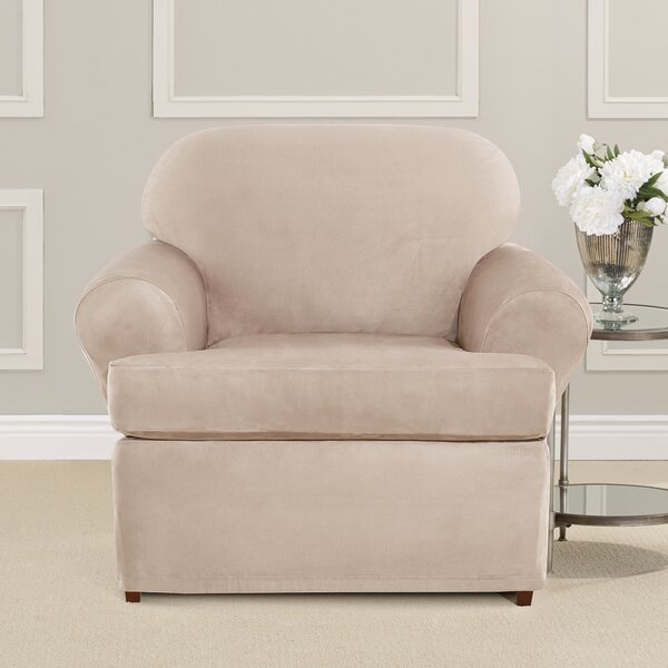 Ultimate Heavyweight Stretch Suede T-Cushion Armchair Slipcover By Sure Fit