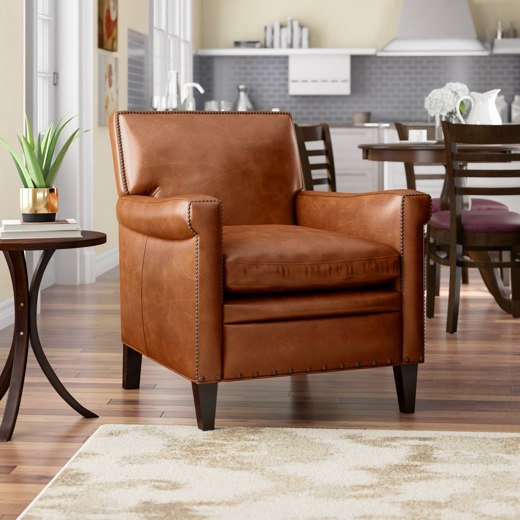 Wayfair Leather Chair And Ottoman : Brown Leather Chair With Ottoman