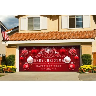 Ornaments In Snow Garage Door Mural