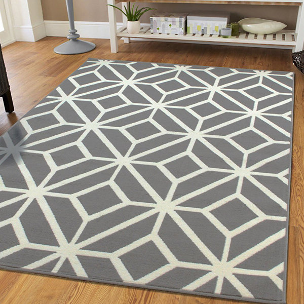 Pleione Trellis Gray Indoor/Outdoor Area Rug by Wrought Studio