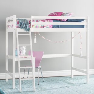 twin bed with desk attached