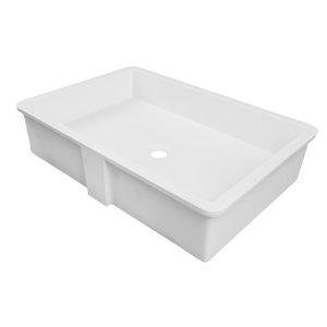 Saidi Solid Surface Lavatory Rectangular Undermount Bathroom Sink with Overflow