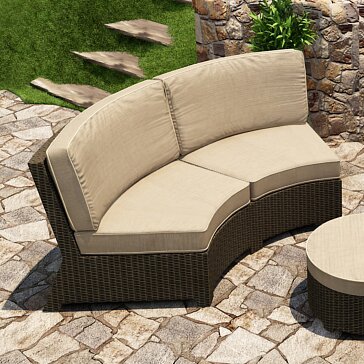 Design Barbados Curved Sofa With Cushions By Forever Patio Herry Up Sunbrella Patio Lounge Chairs