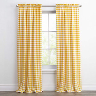 Check Plaid Yellow Gold Curtains Drapes You Ll Love In 2020