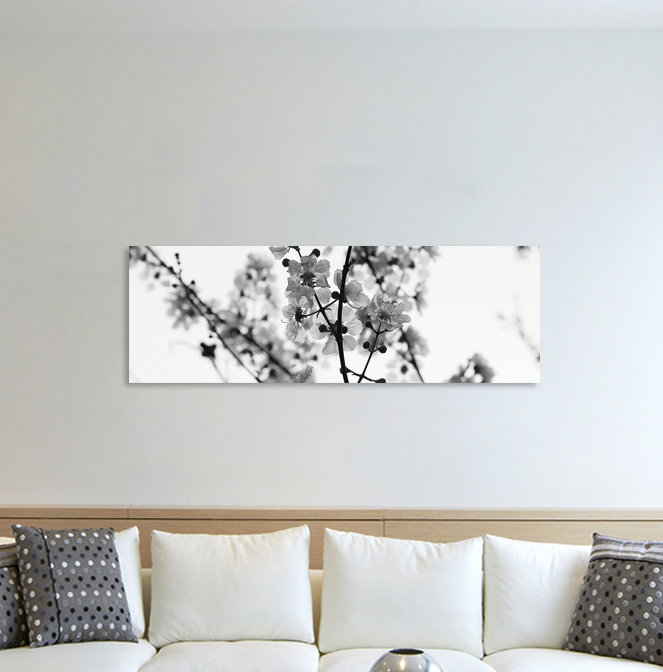 East Urban Home White Cherry Blossoms Framed Photographic Art