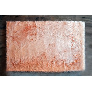 Faux Fur Blush Area Rug