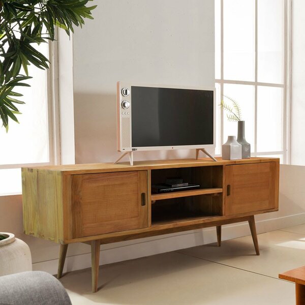 Review Halesowen Solid Wood TV Stand For TVs Up To 70