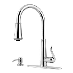 Ashfield Single Handles Deck Mounted Kitchen Faucet with Soap Dispenser