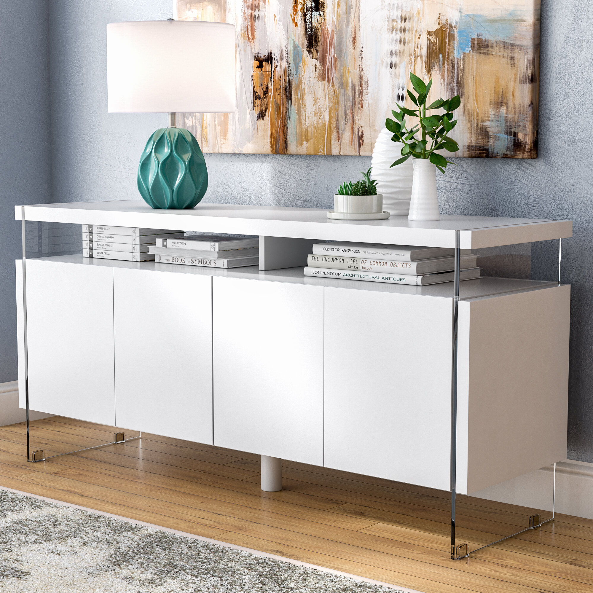 Orren Ellis Kieth 4 Door Credenza Reviews Wayfair